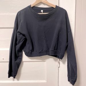 American Apparel cropped navy sweatshirt OS